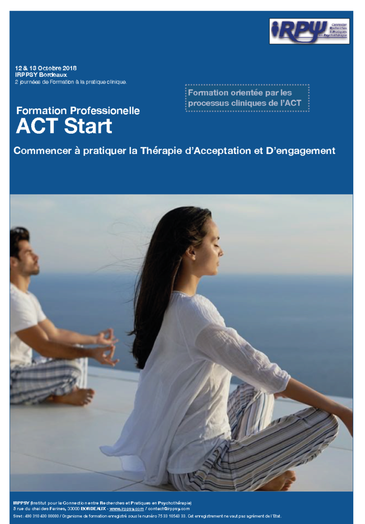 Formation ACT2018 à Bordeaux les 12 et 13 Octobre 2018
